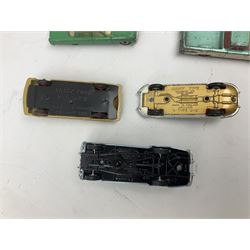 Dinky - thirteen unboxed and playworn/repainted early die-cast cars including Packard No.132, Austin A105 No.176, Rolls-Royce Silver Wraith No.150, Triumph Herald, Hillman Imp No.138, Rolls-Royce Phantom V No.198, Jaguar 'E' Type 2+2 No.131, Chevrolet El Camino No.449, French Panhard 24 No.524, Hudson Hornet No.174 etc; and Matchbox Dinky 1955 Bentley 'R' Type Continental (14)