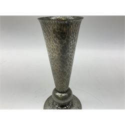 Liberty Tudric pewter vase, of thistle shape, stamped beneath Tudric Pewter 01759, H18cm