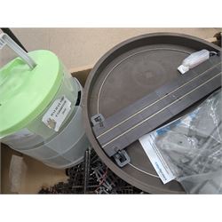 Collection of model railway control units, accessories and tools, including Lenz Digital Plus LZV100 with remote, H and M Electran Transistorised Power Unit, H and M Duette twin supply unit, motors, points, paints, Antex Soldering System, Flockit, etc, in three boxes