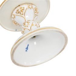 Meissen tazza, decorated with gilt fruit and foliage, H13cm