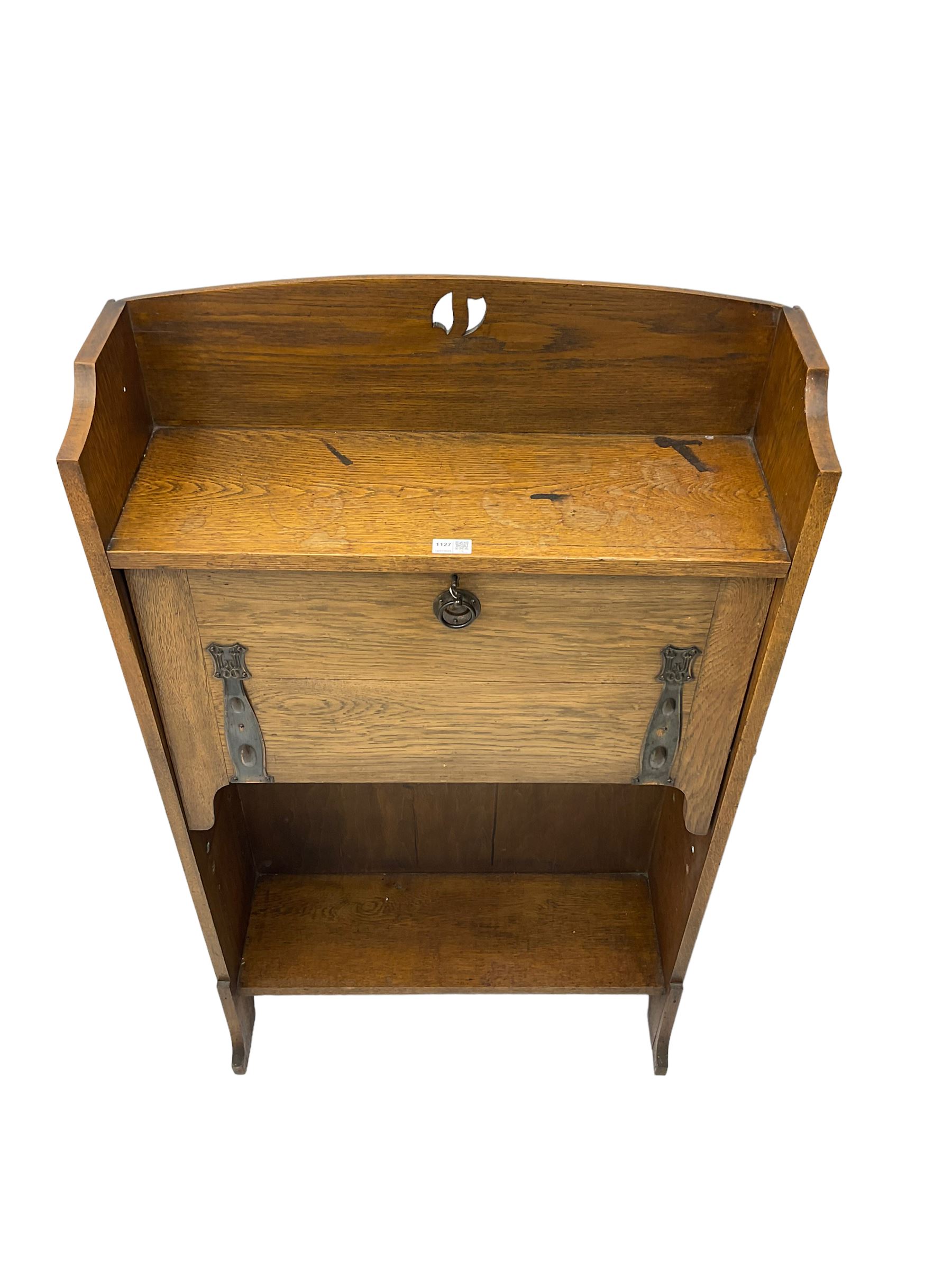 Early 20th century oak fall front writing desk bookcase