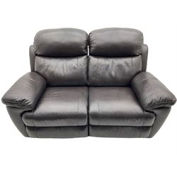 Two seat electric recling sofa in brown leather