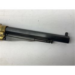 REGISTERED FIREARMS DEALER ONLY Modern Remington .44 calibre percussion brass framed army revolver, possibly by Uberti, with 16cm octagonal barrel, No.225; partially deactivated to old specification with no certificate L36cm overall - Disposed 25.06.25 - Notified 24.07.25