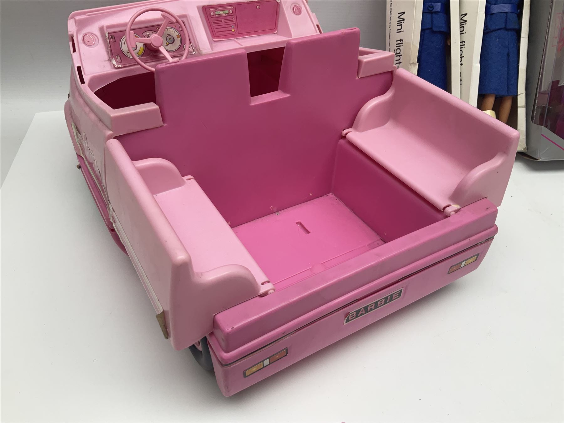 Barbie - 35th Anniversary fashion doll in factory sealed box; incomplete Magical Motorhome; three fashion doll horses; two Wardair flight attendant dolls; and Girl Guide doll with clothing and tent