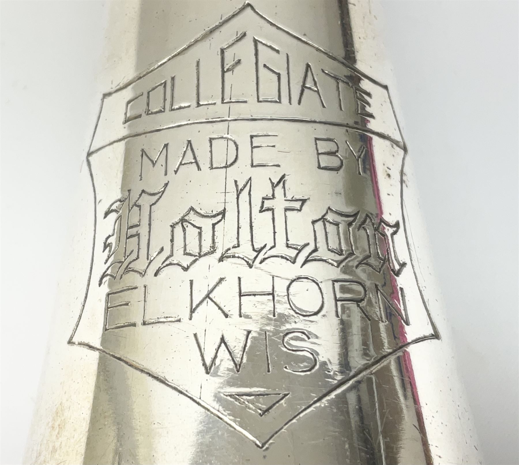 Holton Elkhorn Collegiate silver plated two-piece clarinet No.203444 L68cm; cased