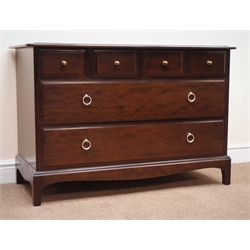  Stag mahogany chest, four short two long drawers, W107cm, H72cm, D47cm  