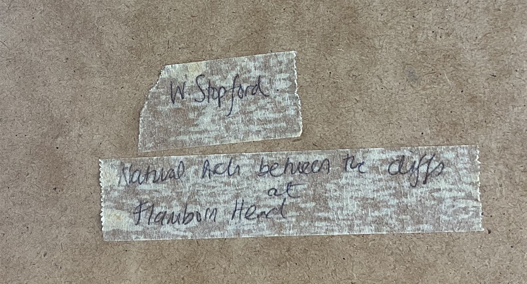 William Henry Stopford (Irish 1842-1890): 'Natural Arch between the Cliffs at Flamborough Head' with Children Fishing, watercolour signed, titled verso 33cm x 49cm