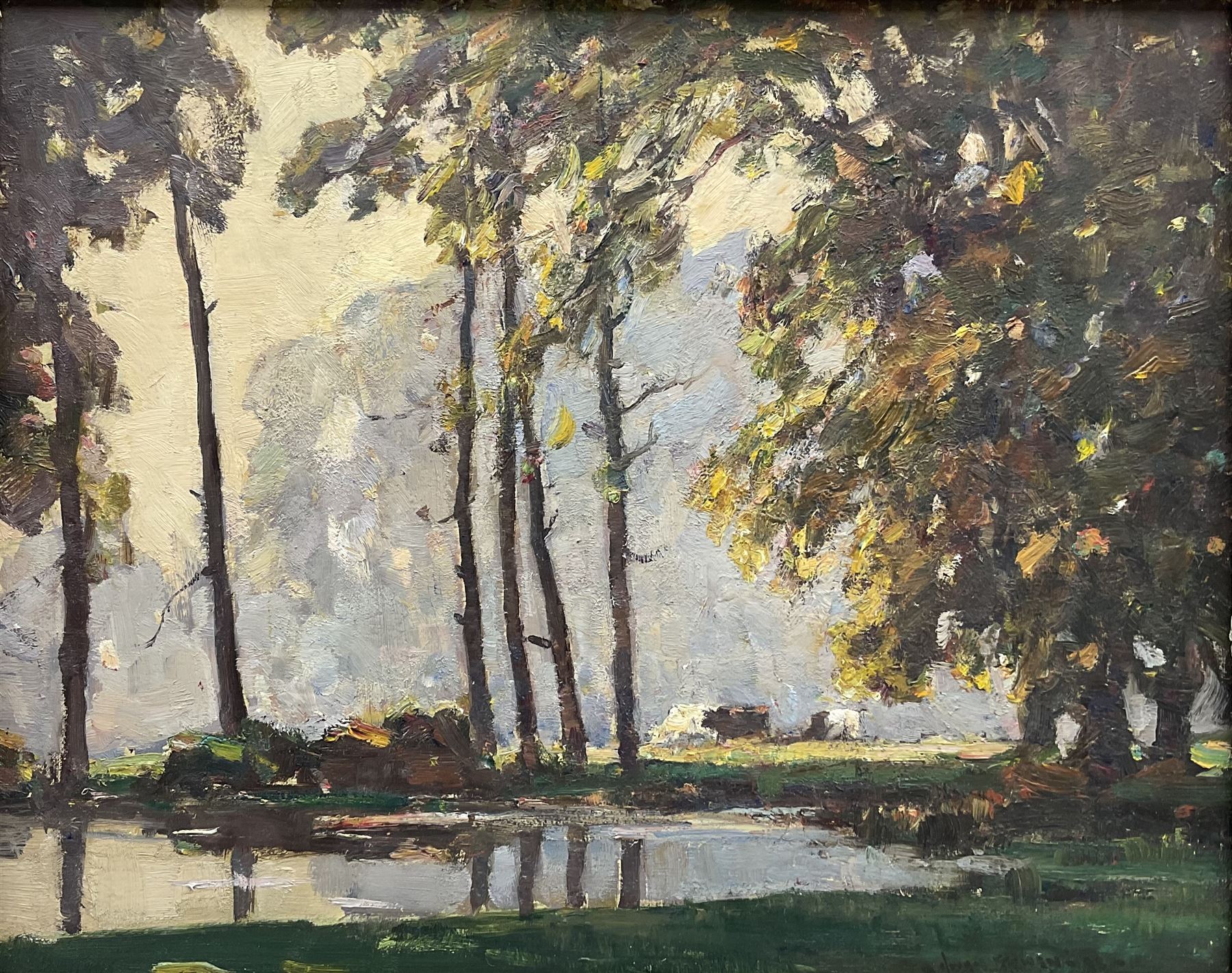 Owen Bowen (Staithes Group 1873-1967): 'The Mystery Pool', oil on canvas signed and dated '18, 39cm x 50cm 