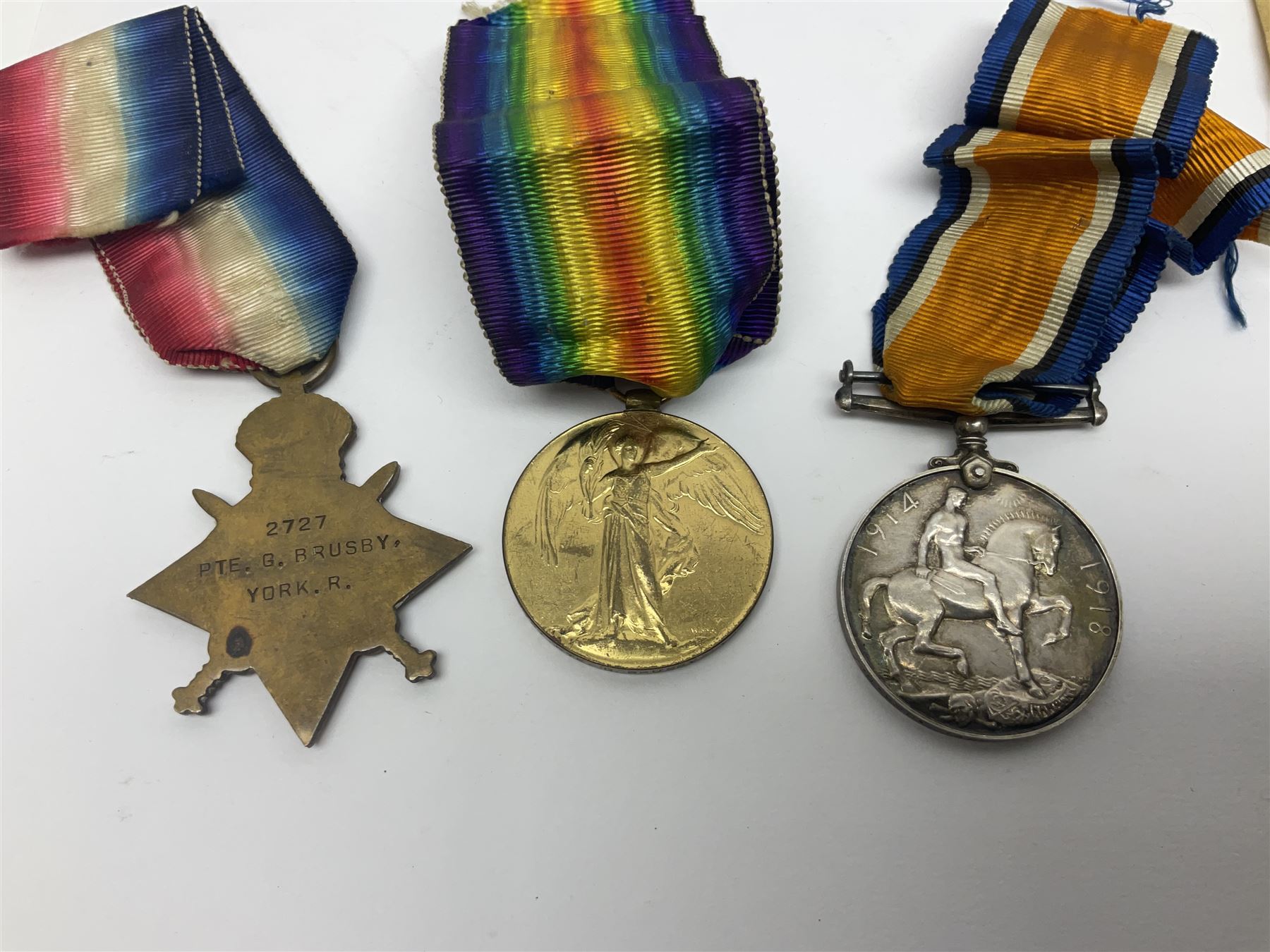 WW1 group of three medals comprising British War Medal | Militaria | 81717
