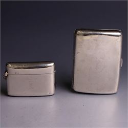 Edwardian silver cigarette and vesta case, each engraved 'XMAS 1902 from' above a noble cy...