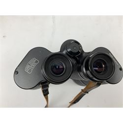 Carl Zeiss Jena Jenautic 7 x 50 binoculars, serial no. 4832985, together with a further Ross London 12 x 40 pair, both with cases