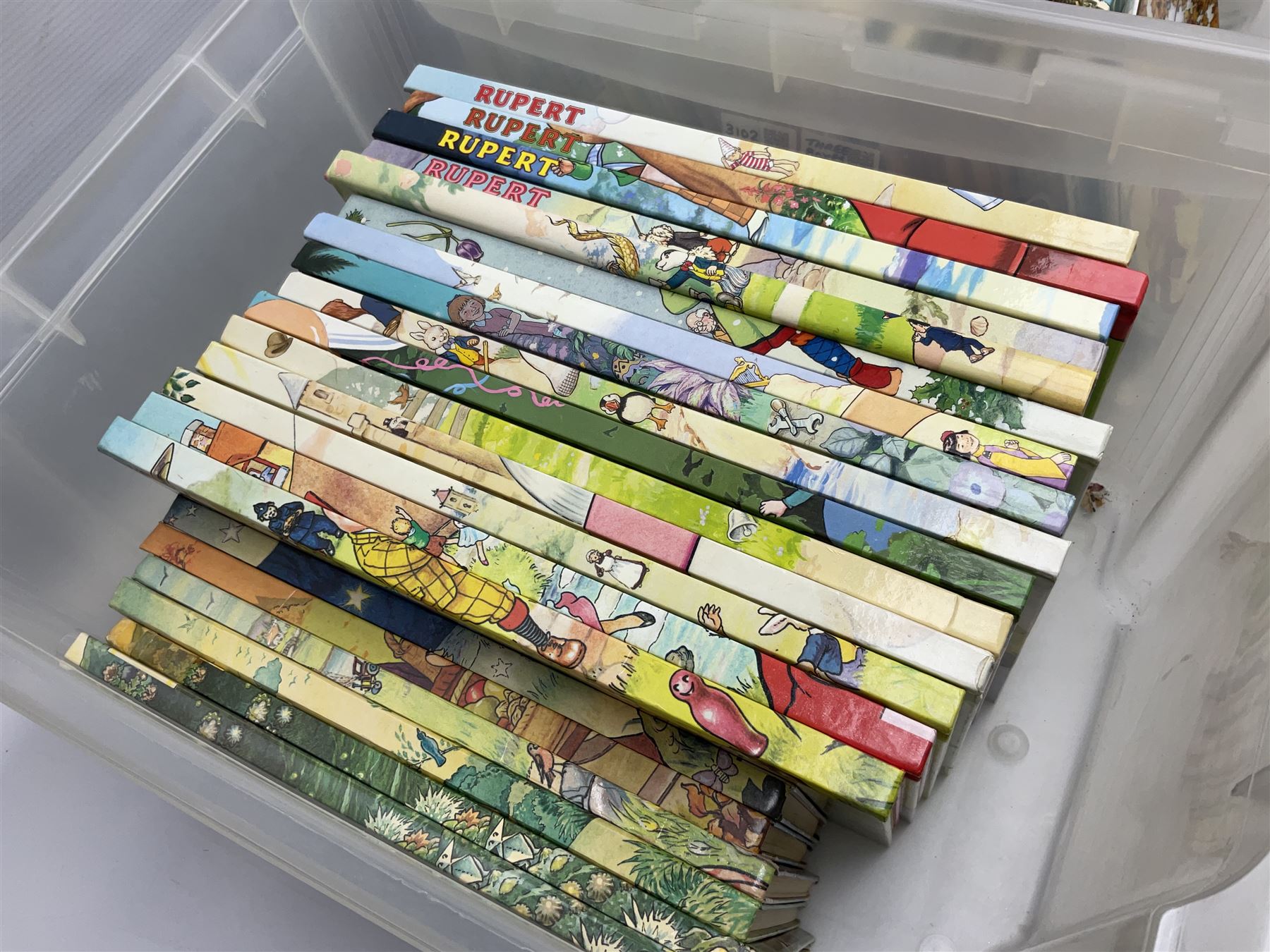 Sixty-eight Rupert Bear Annuals; almost complete run 1954 - 2016, lacking 1960/73/74; some duplicates/triplicates; together with a Wedgwood Rupert Bear Collector's plate (69)