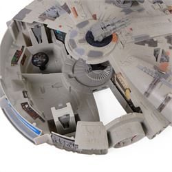 Kenner Star Wars Electronic Millennium Falcon, Hasbro Kenner Revenge of the Sith Obi-Wan's Jedi Star Fighter and Kenner Power of the Force Landspeeder, all boxed