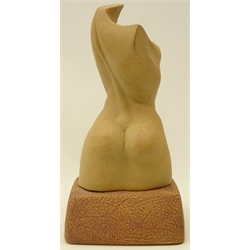  Graham Peter Glynn, stoneware nude sculpture on plinth, H31cm   