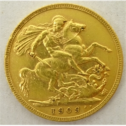  1909 gold full sovereign  