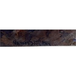 James Stinton (British 1870-1961): Pheasants Breaking Cover, watercolour signed 17cm x 26cm