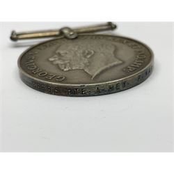 WW1 British War Medal awarded to 28885 Pte. A. Hey R. War. R.; WWI Victory Medal awarded to 7633 Pte. E. Edwards L'Pool R.; two WWII medals; Royal Navy Temperance Society Medal; Services Rendered badge No.B55177; and Home Guard lapel badge