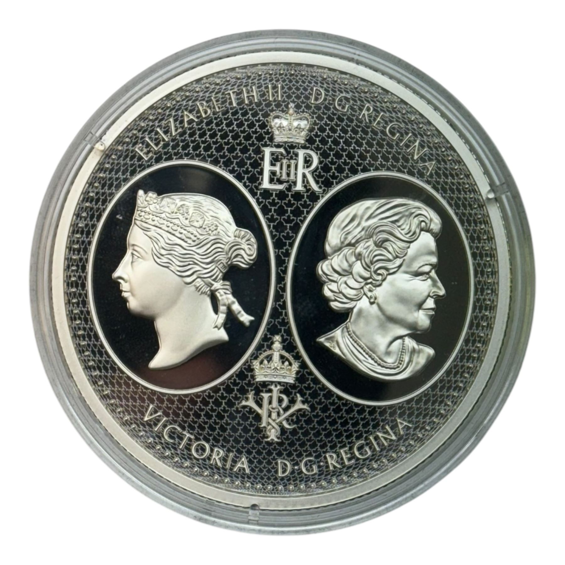 Royal Canadian Mint 2017 'The Diamond Jubilee of the Confederation of Canada Medal' one-hundred dollars fine silver proof coin, cased with certificate