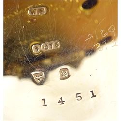 Edwardian 9ct rose gold open face, ladies keyless lever pocket watch by Marsh & Co, Birmingham, no. 1451, white enamel dial with Roman numerals, back case engraved with initials, case makers mark W.S, Chester 1902