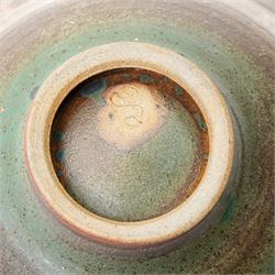 Eric and Meira Stockl of Helyg pottery, Addingham - two studio pottery bowls, larger D40cm (2)