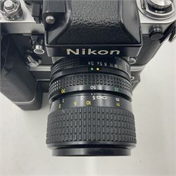Nikon F2A Photomic camera body, serial no. 7844439, with 'Nikon Zoom-NIKKOR 35-70mm 1:3.5-4.8' lens, serial no. 5352031, Nikon MD1 Motor Drive, serial no. 208608 and Nikon MB1 battery pack