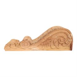 Carved pine architectural corbel, L49cm