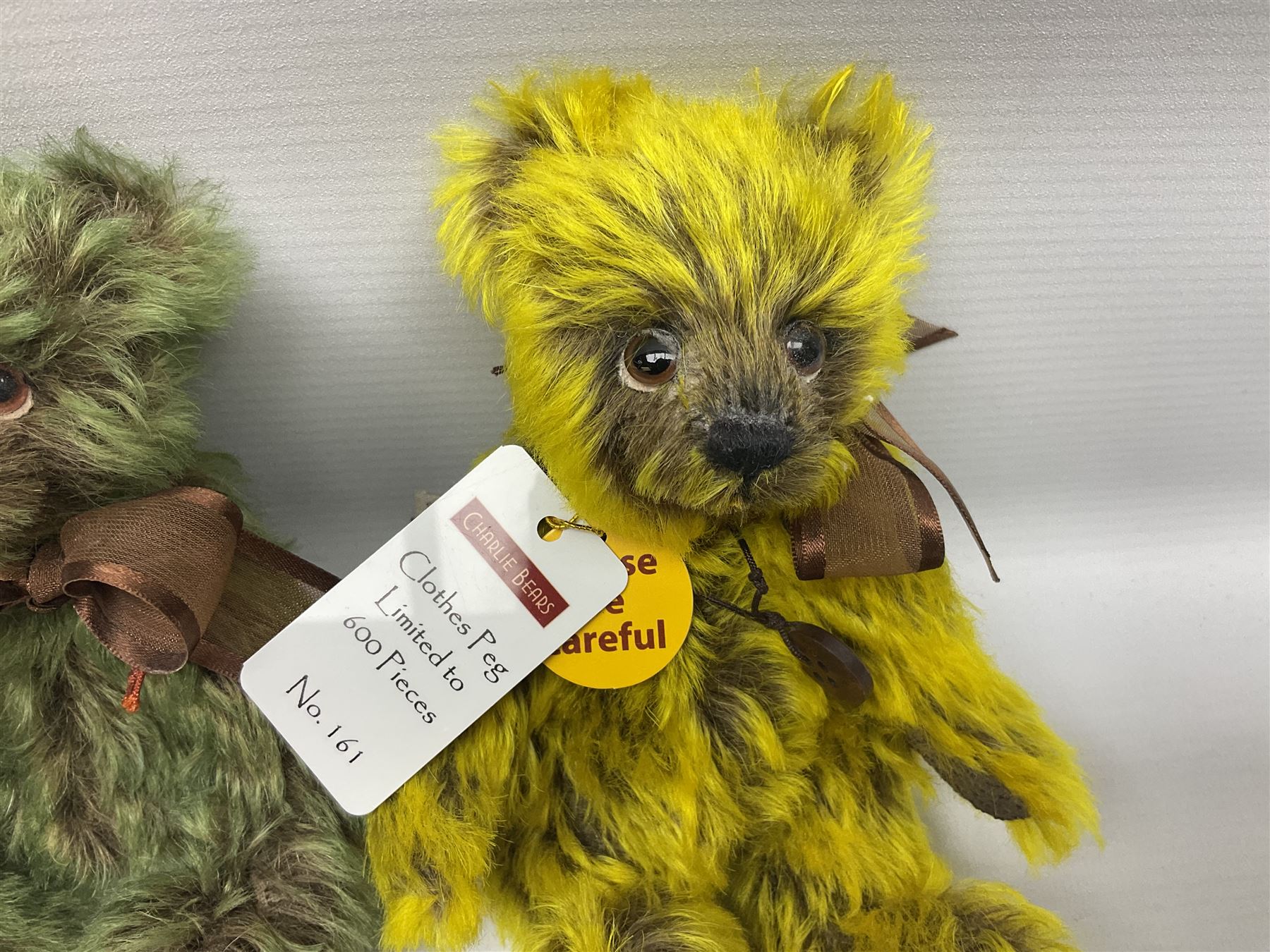 Two limited edition Charlie Bears, comprising Clothes Peg, 161/600, and Bean Sprout, 163/600, each designed by Isabelle Lee, from the Minimo Collection, both with tags 