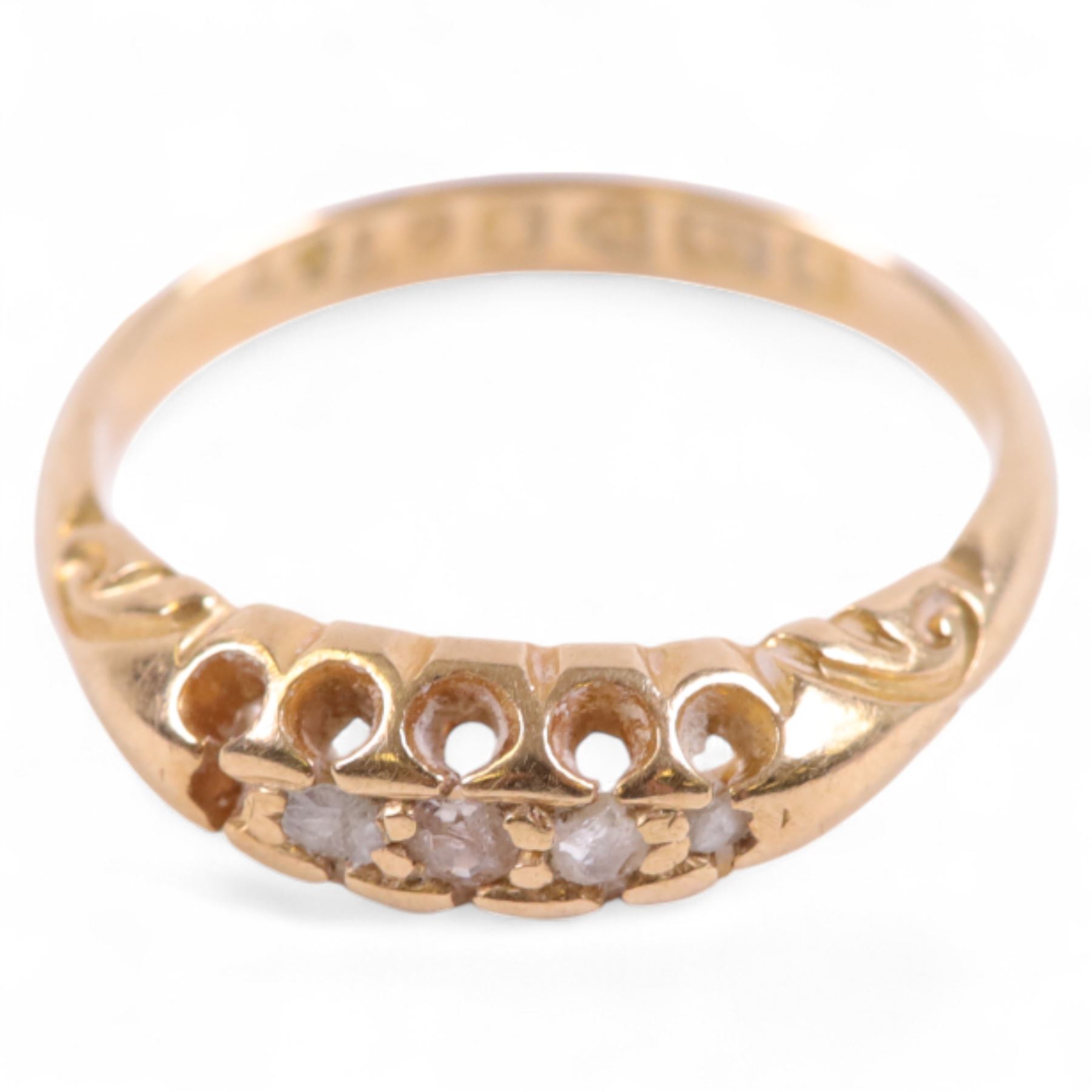 Early 20th century 18ct gold diamond ring, hallmarked