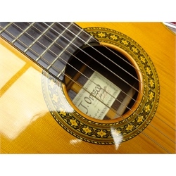  American Juan Orozko classical guitar with rosewood back and sides and spruce top, bears label signed Juan Orozco Luthier and dated 1979, model no. 10-U-68, L100cm, in carrying case  