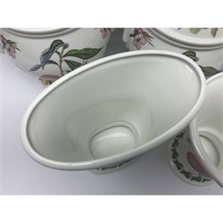 Three Portmeirion soup tureens with covers and ladles, together with vases, large bowls and other Portmeirion items