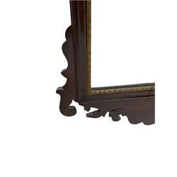 Chippendale style mahogany wall mirror, eagle pediment
