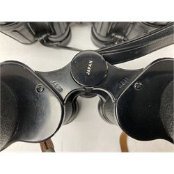 Nine cased pairs of binoculars, to include Embassy 8x40, Tasco 7x35, Zenith 10x50 Field. Opticron 10x50, Swift 8x40 Grand Prix Mk I, etc