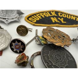 Collection of military and similar enamel badges, pin badges, cloth badges and brasses