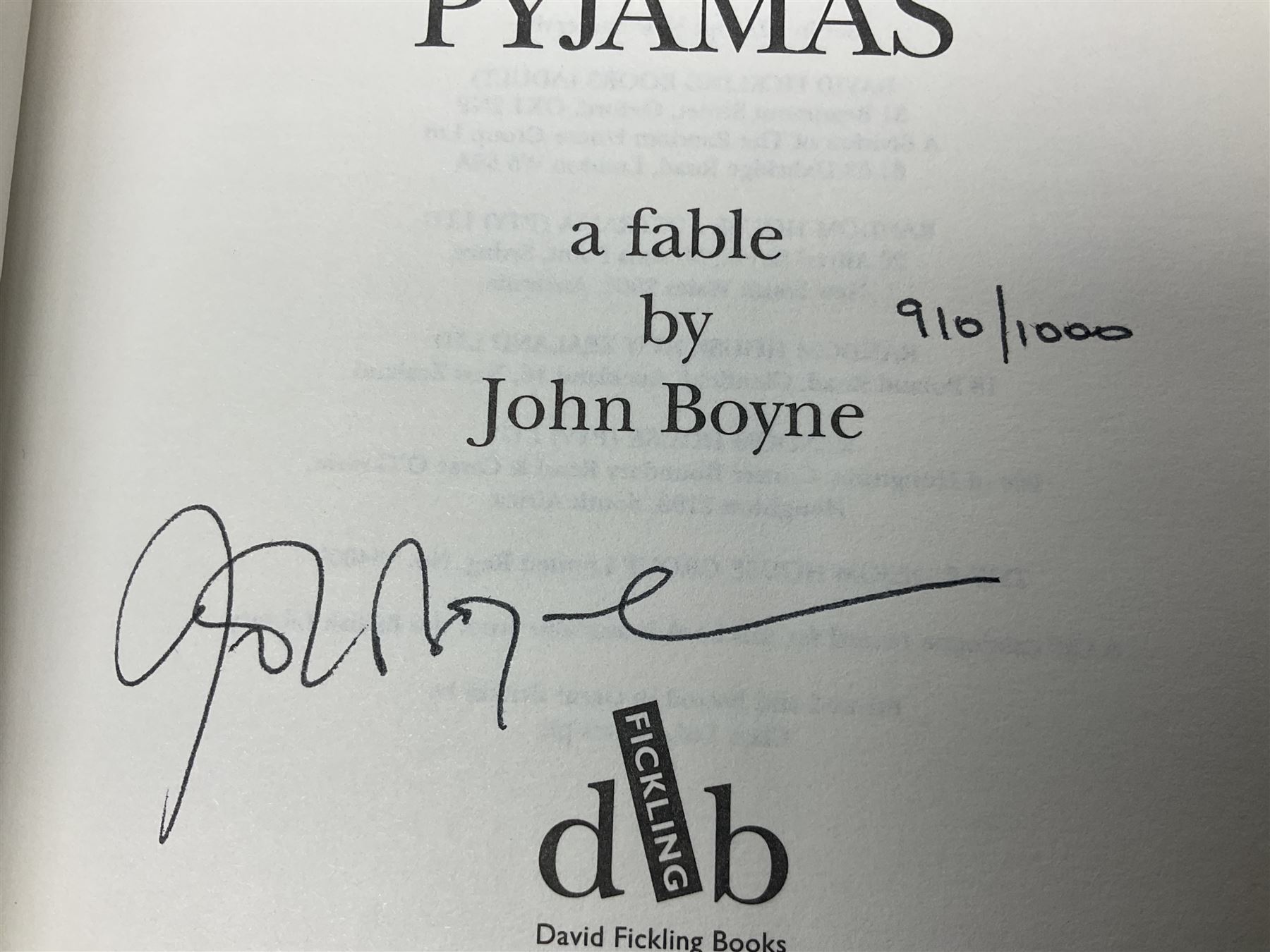 Collection of first edition books, to include John Boyne; The Boy in the Striped Pyjamas, limited edition 910/1000, singed by author, Jasper Fforde; The Eyre Affair, signed by author, Mark Haddon; The Curious Incident of the Dog in the Night-time , D.A.Stern; The Blair Witch Project: A Dossier, etc (16)