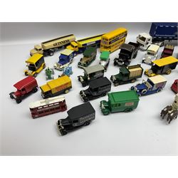 Various makers - quantity of unboxed die-cast models by Dinky, Corgi, Lesney, Lledo, Days Gone, Britains etc including commercial vehicles, buses, promotional and advertising etc