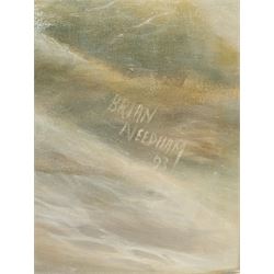 Brian Needham (British ?-2004): Oil Rig, oil on canvas signed and dated '93, 100cm x 75cm; Nude, oil on board signed 54cm x 40cm (2)