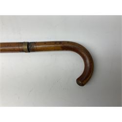 Late 19th/early 20th century sword stick/walking cane with 38cm fullered steel blade 85cm overall