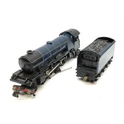 Trix Twin - three-rail A3 Class 4-6-2 locomotive 'Scotsman' No.60103 in British Rail dark blue with tender; and Midland Compound Class 4-4-0 locomotive No.41128 in British Rail black with tender; both unboxed (2)