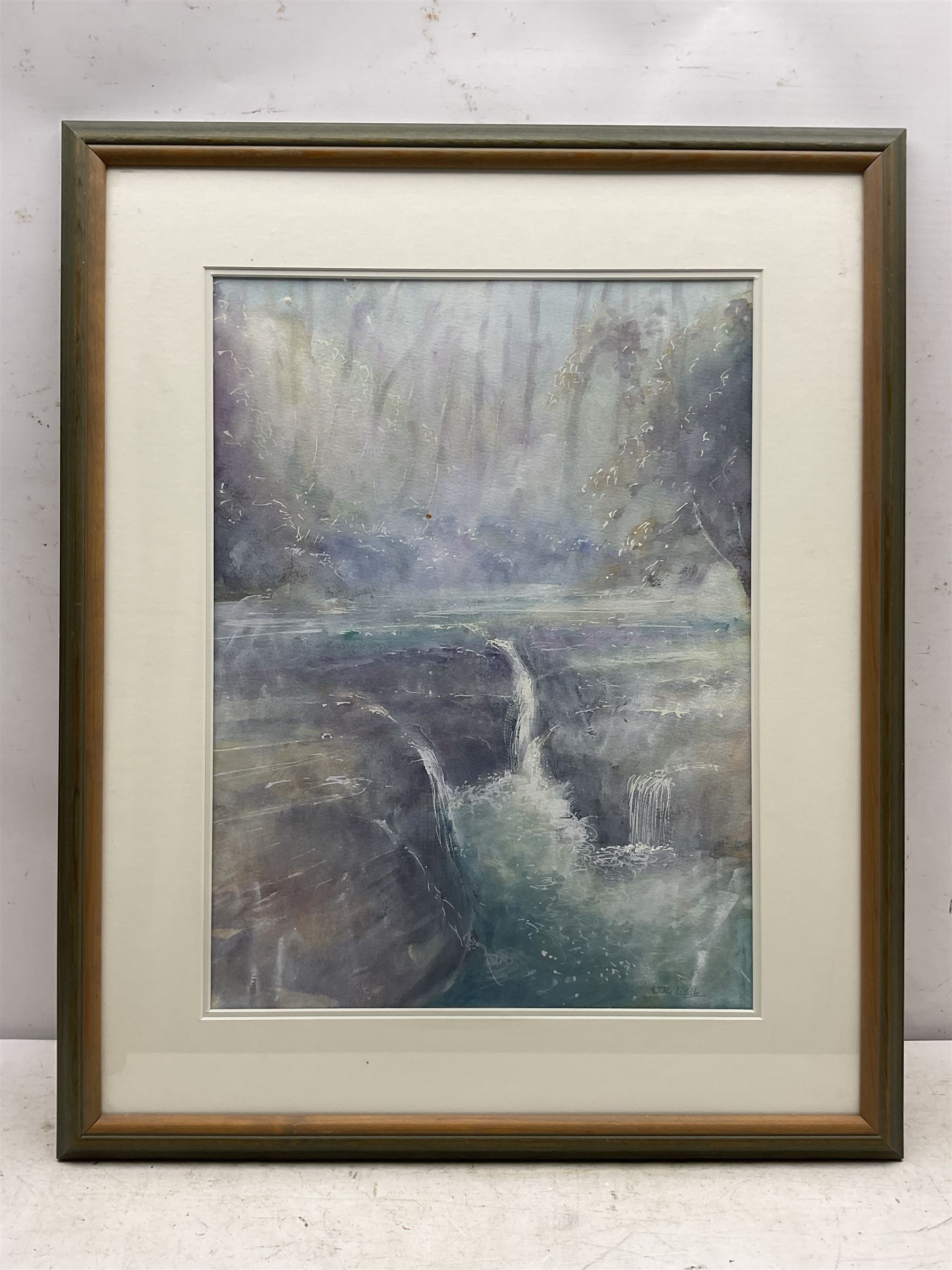 Andy Liddle (British Contemporary): Mist on the River Esk, watercolour signed, inscribed and dated May 2002 verso 50cm x 37cm