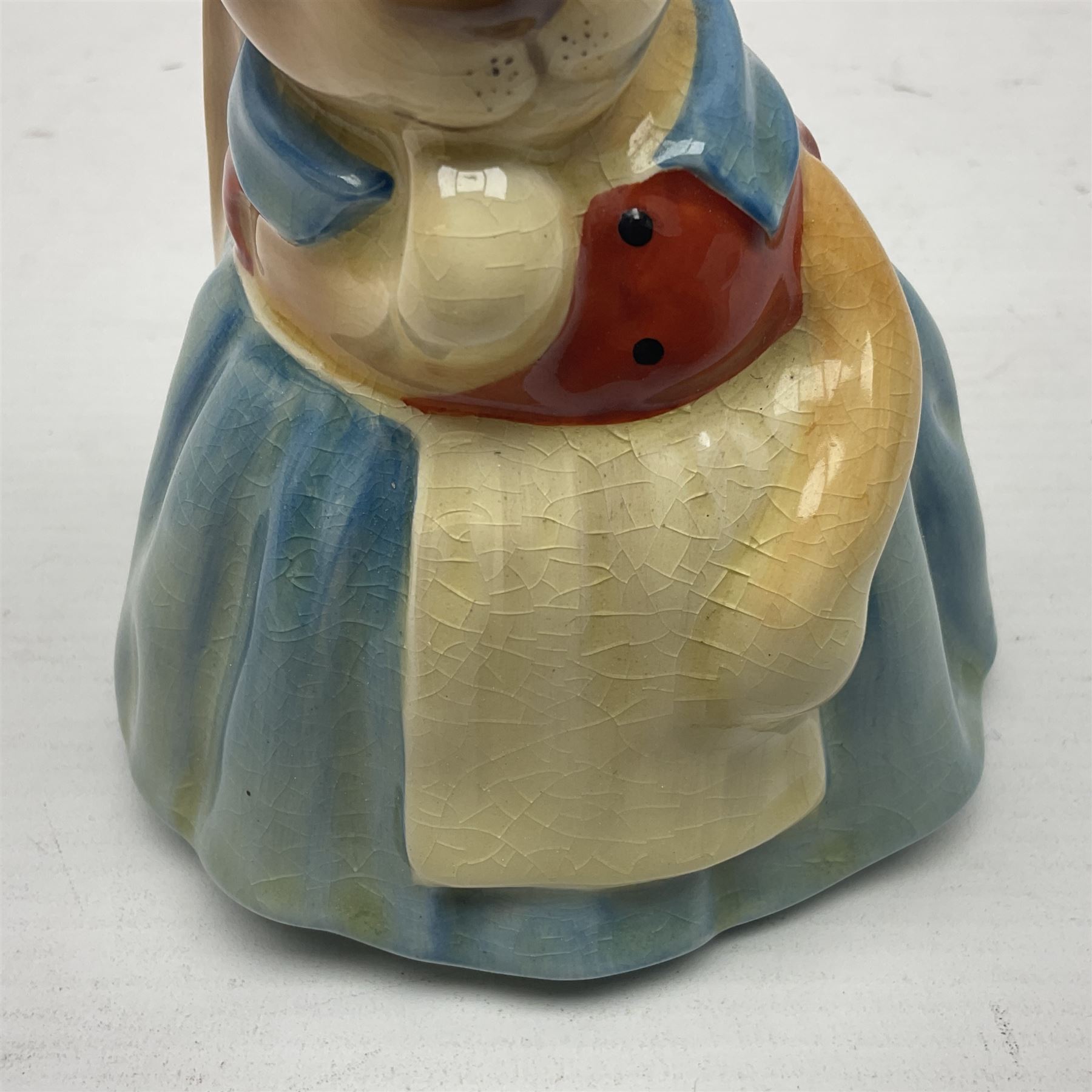 1930s Royal Doulton Bunnykins Figure, Mary Bunnykin, model 8303, with printed and impressed factory marks, H14cm