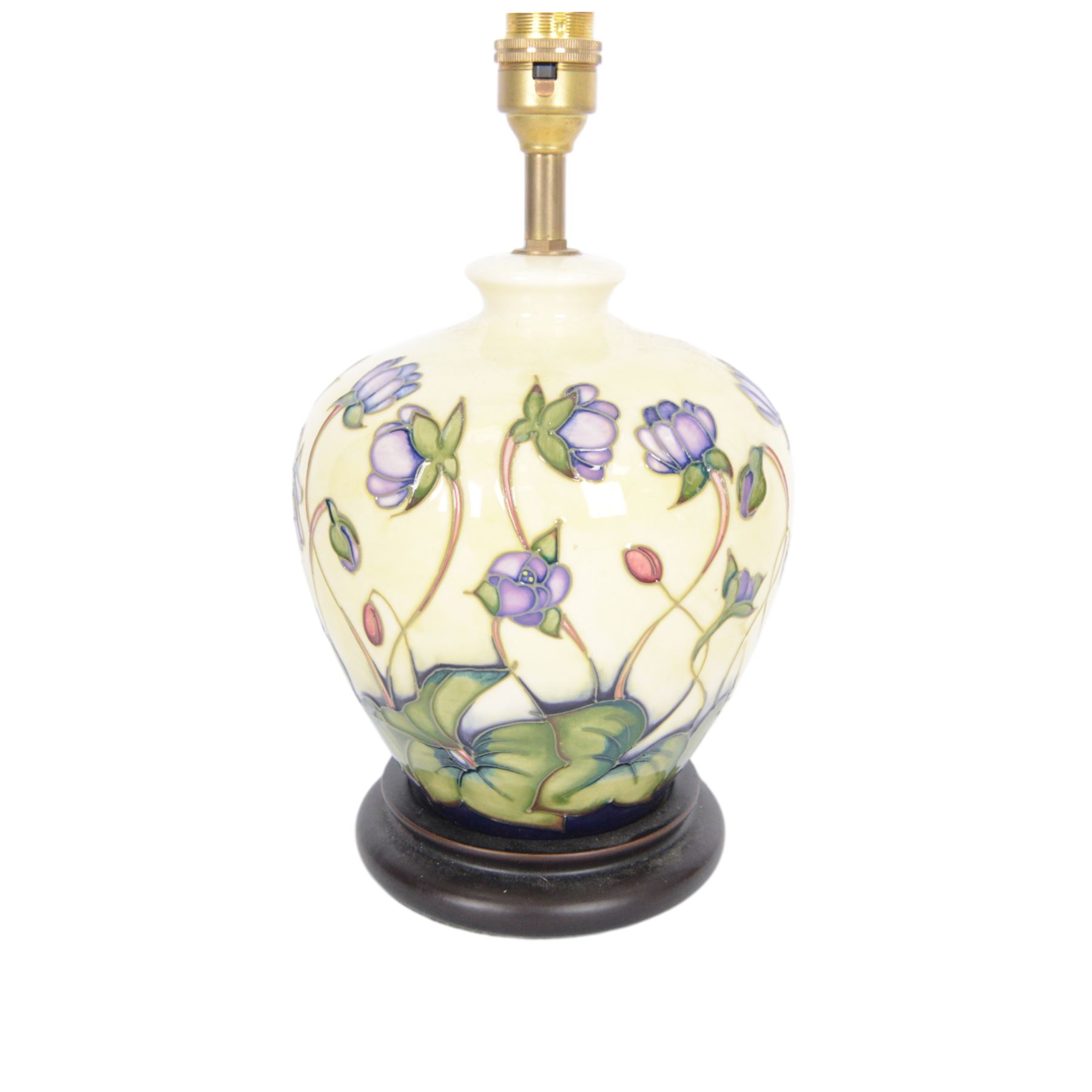 Moorcroft table lamp in Hepatica pattern, H30cm