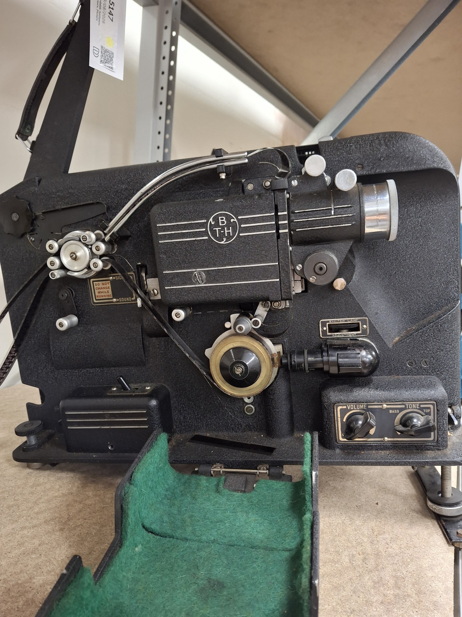 The British Thomson-Houston Co Ltd 16mm sound film projector with two film reels 