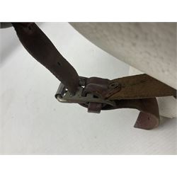 1960s Italian parachutist helmet with liner; camouflage paintwork with parachutist crest to the front