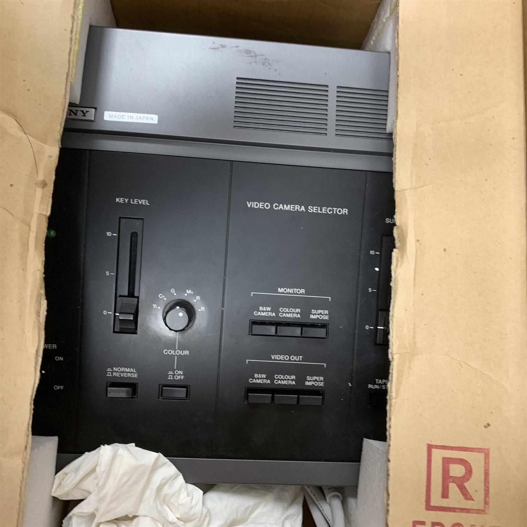 Trinicon Sony Video camera, HVC-4000P,  Sony video camera selector model HVS-2000P, Tandberg Radiofabrikk tape recorder,  Technics model RS 640 USD, Sony Video 8 Pro CCD-V100E cased, another model CCD-V200E, Vivanco Audio/ Video Processor VCR 3044, Ampex 456 tapes etc 