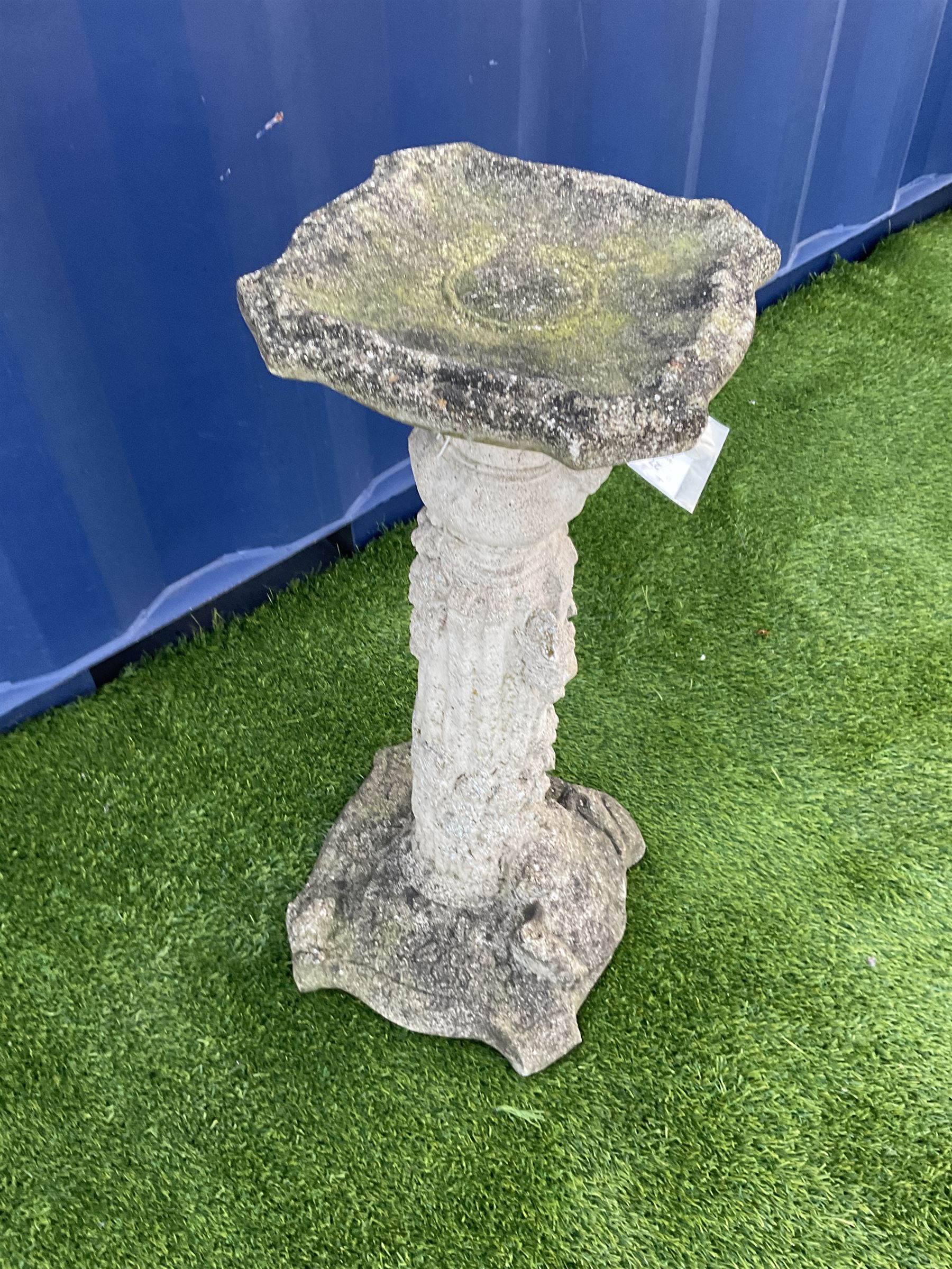 Composite stone classical column birdbath - THIS LOT IS TO BE COLLECTED BY APPOINTMENT FROM DUGGLEBY STORAGE, GREAT HILL, EASTFIELD, SCARBOROUGH, YO11 3TX