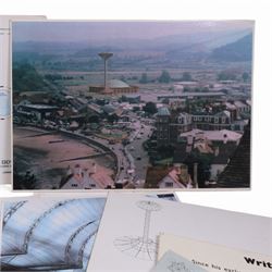 Collection of ephemera and original watercolour paintings relating to the creation of 'Space Odyssey: The Arthur C Clarke Space Centre, Minehead', including two original watercolour concept paintings of the exterior views of the centre painted by Margaret Stella Murray Whatley and architectural drawings by DR Peter Smith Architects & Planners

Notes: The centre was proposed in 2000 but was never built.This item is from the private collection of Arthur C. Clarke's brother.
