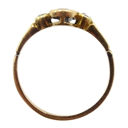 Victorian 18ct gold three stone sapphire and diamond ring