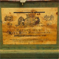 Canvas and leather trimmed shotgun case by Watson Bros., London inscribed G.H.N.Todd, Royal Scots Greys  and two Polo mallets, probably Indian