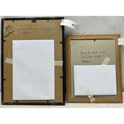 Barry De More (Northern British 1948-2023): 'Small Blue Nude' and 'Portrait of Marisa with Patterned Top', charcoal and watercolour on paper, each signed titled and dated 2010 and 2018 verso, max 24.5cm x 16cm (2)
Notes: Acclaimed as one of the North's greatest expressionist artists, Barry De More (1948-2023) used a heavy impasto style to transfer his love of Yorkshire landscapes, townscapes and people to canvas. His work sits comfortably in the company of work by Kossoff and Auerbach, selling to collectors in the UK and overseas. De More's work can be found in the permanent collection of work by Northern Artists at Dean Clough, one of the UK's largest contemporary art galleries.