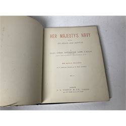 Charles Rathbone Low: Her Majesty's Navy, including its Deeds and Battles', five vols of six., pub J.S. Virtue & Co., London, 1890 (5)